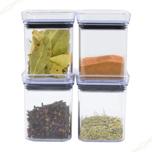 Jogo 6 Mini Potes Paramount Mini Lumini 180ml Organizadores De Temperos Cor Transparente