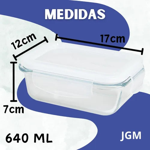 Kit 4 Potes Hermético Vidro 370ml E 640ml Marmita Com Trava