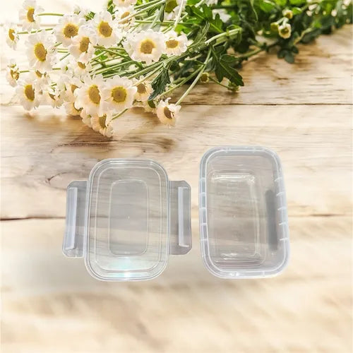 Kit 3 Potes Plástico Vários Tamanhos Com Tampa Transparente