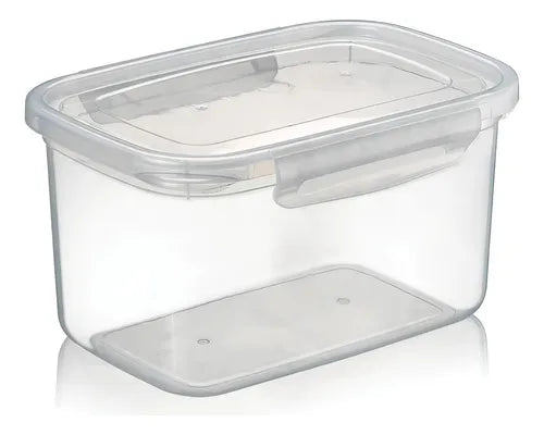 Kit Com 5 Potes Alto Com Travas 4,3 Litros Nitron Cor Transparente