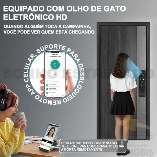 Fechadura Inteligente Digital Eletronica Wi-fi Biométrica