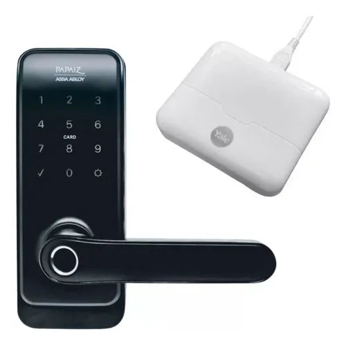 Fechadura Digital Papaiz SL205 Combo Hub Wifi Biometria Aplicativo Alexa