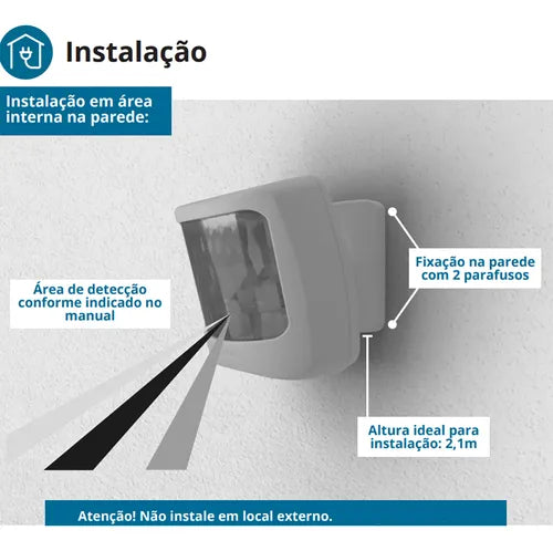 Sensor De Presença Movimento Frontal Temporizador Smart X-Control Exatron LESF4000 XC 110V 220V Bivolt Branco