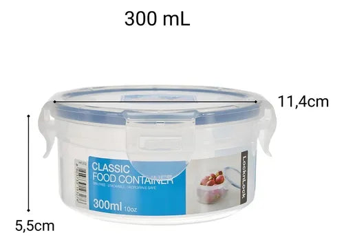Jogo 4 Potes Herméticos Porta Papinha Bebê Lock&lock 300ml Cor Transparente