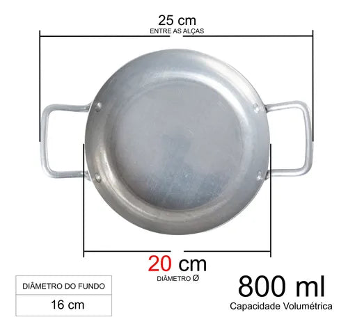 Kit Frigideira Panelinha Pergaminho N°20 - 800ml 20 Peças Cor Cinza
