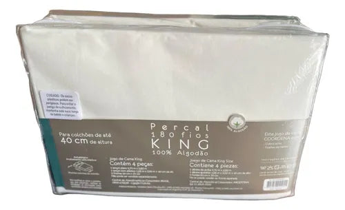 Jogo De Cama King Size Unique 180 Fios 100% Algodão Santista