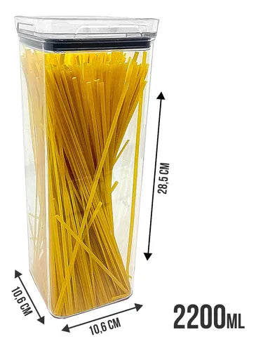 Kit 6 Potes Herméticos Quadrados (4 De 1l E 2 De 2,2l)