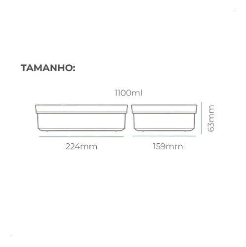 Kit De 02 Porta Frios Alimentos Transparente Hermético