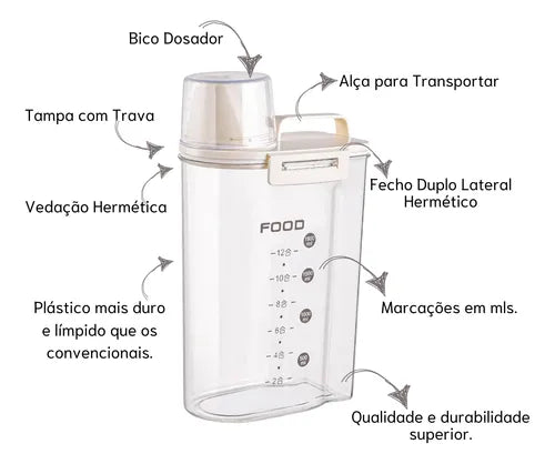 Pote Acrílico Dispenser Retangular 2,5l Com Tampa Lavanderia