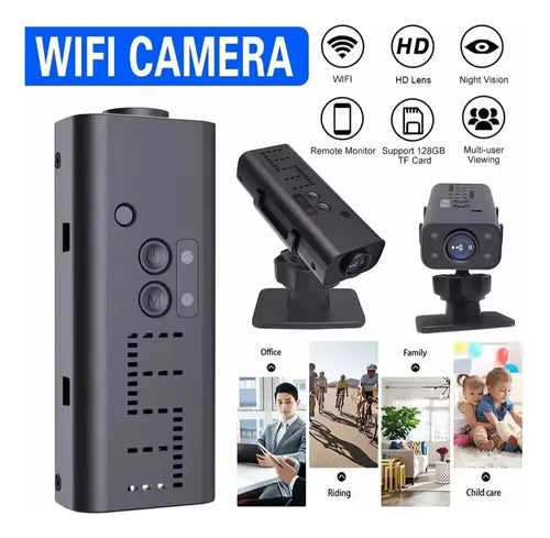 Mini Camera Transmissão Tempo Real Wifi-ip Filma No Escuro
