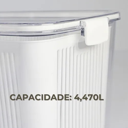Pote Hermético Slim 4.470ml Com Cesto Salada Frutas Paramount