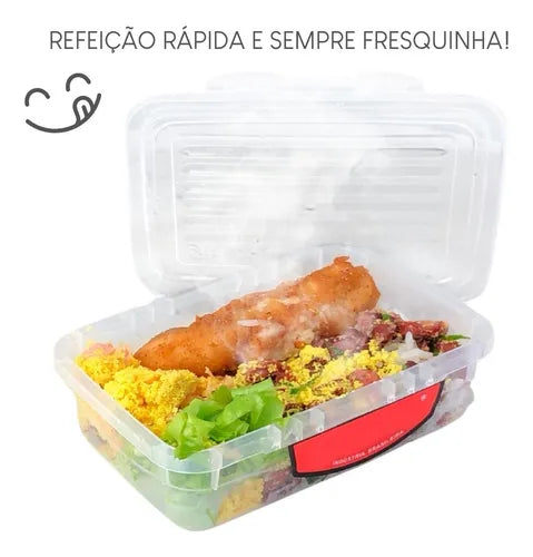 Marmita Fit Kit C/ 20 Pote Hermético Microondas Freezer