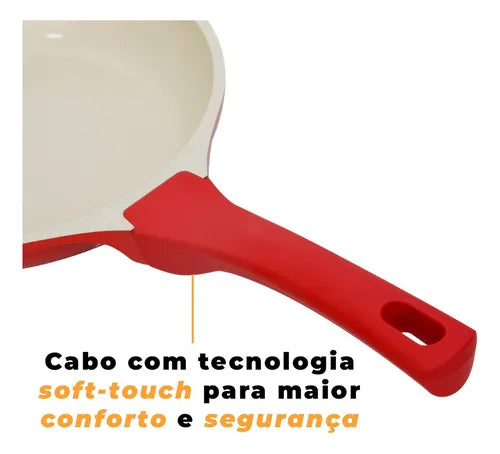 Frigideira Antiaderente 1,8l 24cm Indução Mimo Style Cor Vermelho