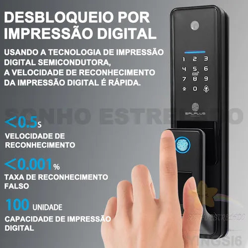 Fechadura Inteligente Digital Eletronica Wi-fi Biométrica
