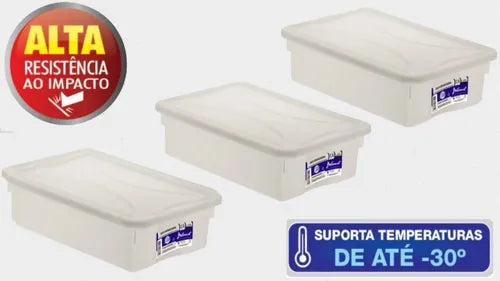 Kit 5 Potes Para Armazenar 5lts Linha Profisional P/ Freezer