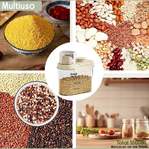 Kit 3 Potes Acrílico Dispenser Multiuso Copo Dosador E Tampa