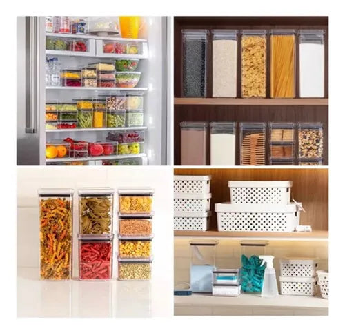 Potes Para Organização Cozinha 6 Unidades Empilhável 550ml