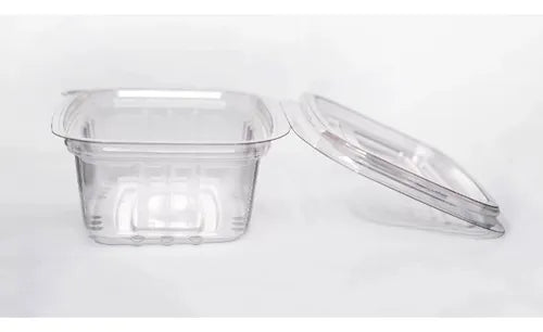 50 Unid Embalagem Pote Retangular 250ml Tampa Articulada PF-88