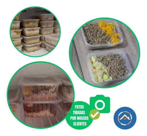 48 Potes Marmita Fit Descartável Freezer/micro-ondas 750ml