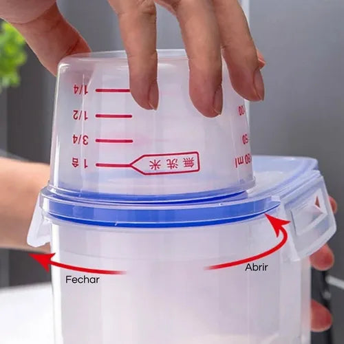 Pote C/ Medidor 1.5 L Cereal Ração Grãos Hermético Dispenser