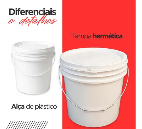 Kit 10 Baldes Plástico Alimentício Tampa Hermética 5 Litros