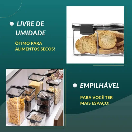 Kit Pote Hermetico Acrilico Potes Herméticos De Acrílico