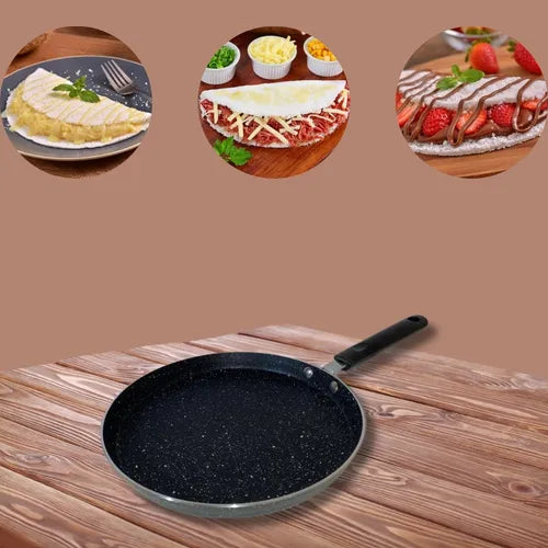 Frigideira Indução Antiaderente Crepe Tapioca Panqueca 22cm Cor Black/wood