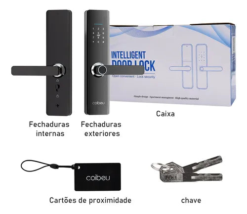 Fechadura Eletronica Digital Wifi Tuya Biometria Coibeu