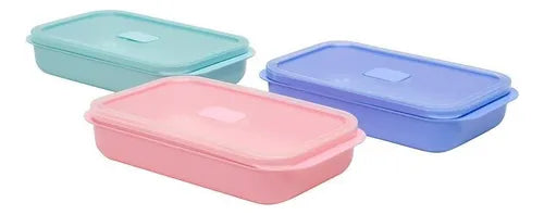 Jogo 6 Potes Herméticos 500ml Marmita Microondas Freezer Dup