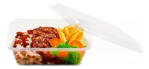 100 Und Pote Marmita Retangular 400ml Freezer Microondas 303