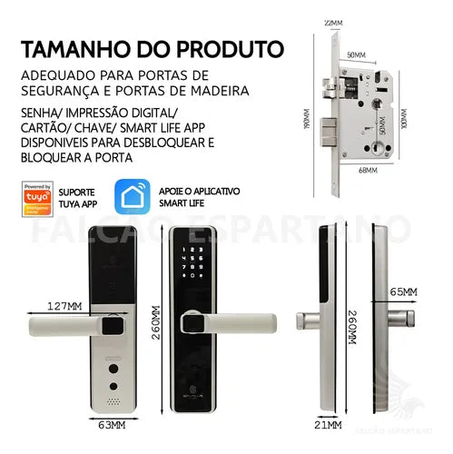 Fechadura Digital Biométrica Smart Com Câmera E Tuya App