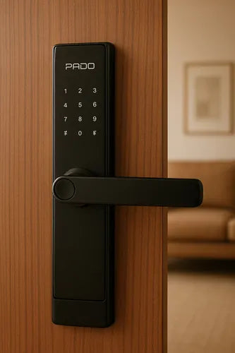 Fechadura Digital Pado Fde 250 Wifi Tuya Biometria Senha Tag Preta
