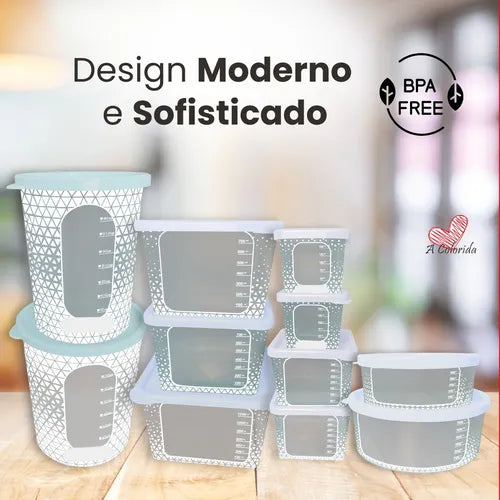 Kit Potes Alimentos Mantimentos Jogo Conjunto Plastico 11 Un