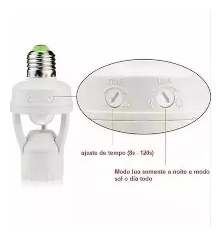 Kit 4 Sensor De Presença Com Fotocélula Para Lâmpada Soquete