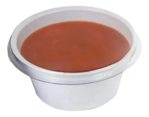 100un Potinho Molheira Pote Descartável Molho C/ Tampa 30ml Cor Branco