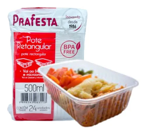 Embalagem Descartável Marmita Freezer Micro Ondas 500ml 48u