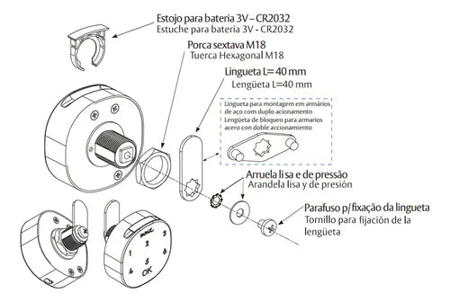 Fechadura Eletronica P/ Moveis De Aço M1602 Ca Papaiz