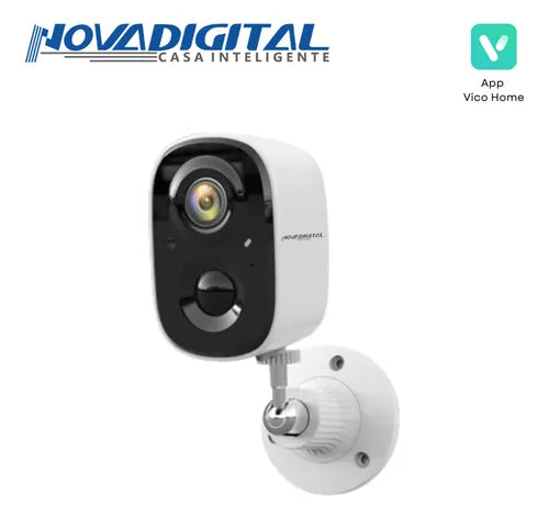 Câmera Inteligente Wifi Novadigital Externa Bateria Solar HD Nuvem IA IP Alexa APP Exclusivo Vico Home