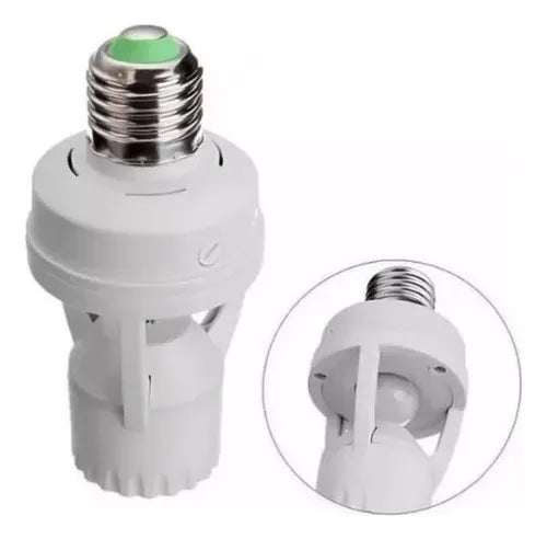 Kit 3 Sensor de Presença Lâmpada com Fotocélula Soquete E27 Luatek LK-6015 Cor Branco
