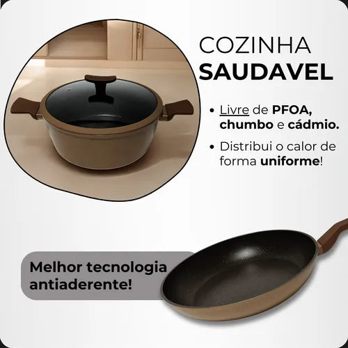 Jogo De Panelas Completo Antiaderente Cerâmica 20 Peças