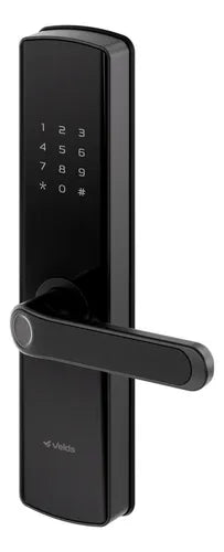 Fechadura Digital Inteligente Velds, Wi-Fi, de Embutir com Biometria App Senha Tag, Preto Fosco