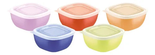 Potes Tramontina 300ml 5 Pote E Tampa Mixcolor