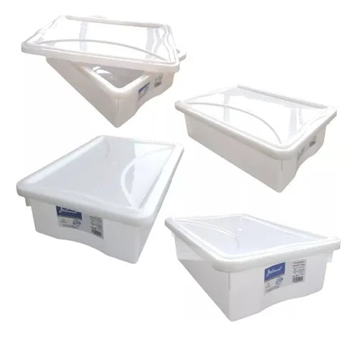 Caixa Plastica Com Tampa Para Empanar 5l Kit Com 4 Reforçada
