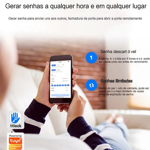 Fechadura Eletrônica Digital Inteligente Biométrica Senha