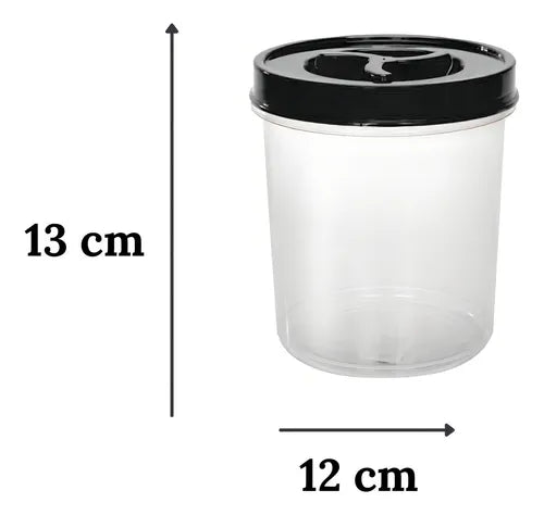 4 Pote Porta Alimento Tampa De Rosca 1 Litro Kit 4 Peças Cor Preto