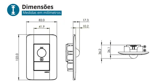 Sensor Presença MovimentoModular On Off X-control 4x2 Exatron LESP4001 XC 110V 220V Bivolt Branco