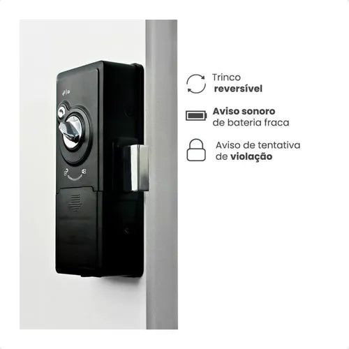 Fechadura Eletronica Papaiz Sobrepor Sl140 Senha Biometria
