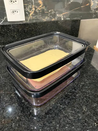 Kit De 02 Porta Frios Alimentos Transparente Hermético