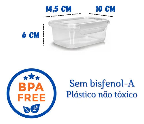 Reutilizável Pote Marmita Kit 12 Comida Congelador Freezer