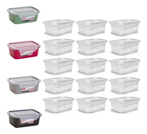 Reutilizável Pote Marmita Kit 12 Comida Congelador Freezer